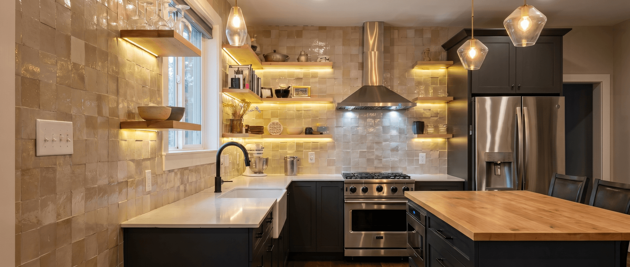Schoonmaker Residence Kitchen, Bath, and Lighting