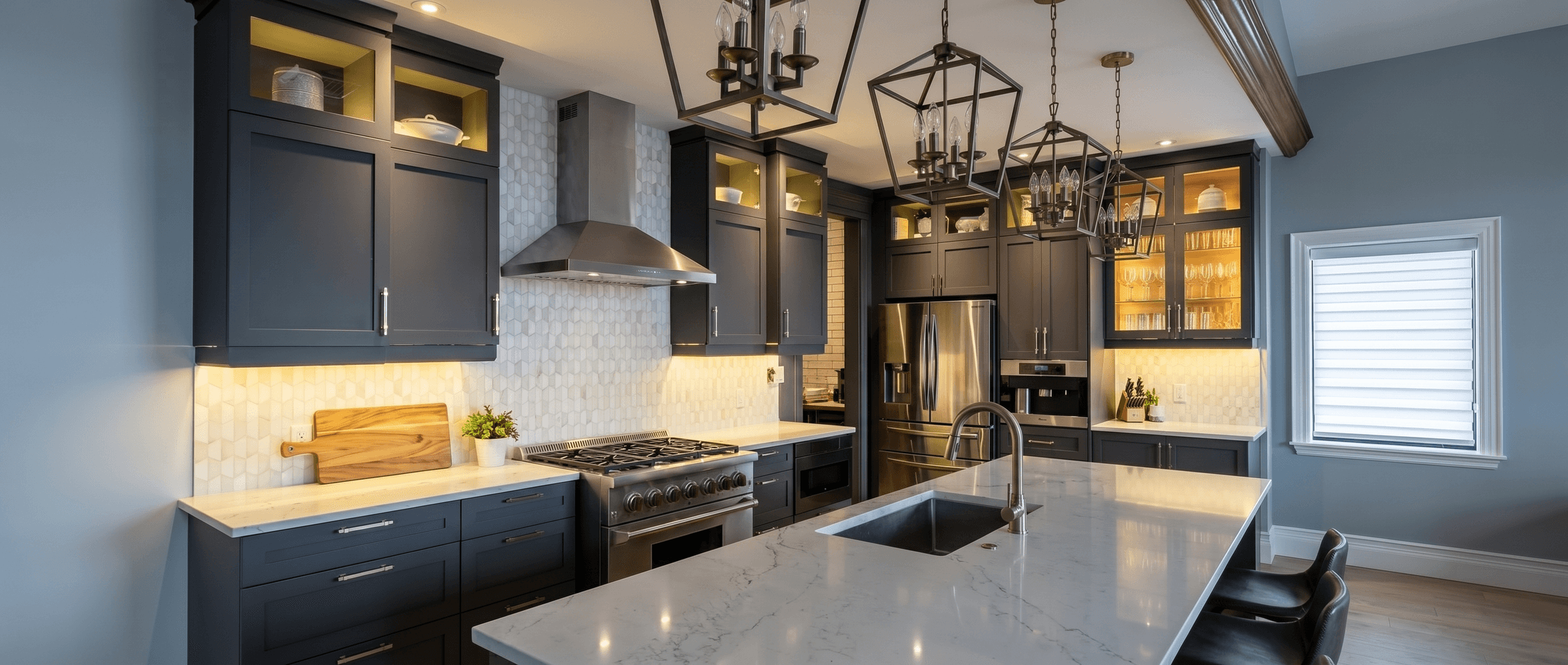 Hidden-Lit Cabinet Appliance Wall